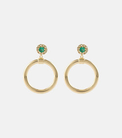 Ileana Makri Endless 18kt gold hoop earrings with emeralds and diamonds