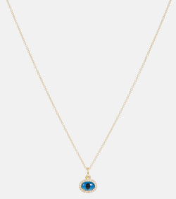 Ileana Makri Mini Oval Eye 18kt gold necklace with diamonds