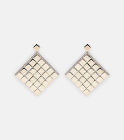 Ileana Makri Tile Curtain 18kt gold earrings with champagne diamonds