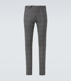 Incotex Checked wool and cashmere slim pants