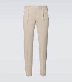 Incotex Pleated cotton tapered pants | LYBSTORE