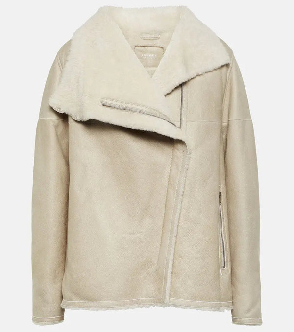 Isabel Marant Abeliki shearling-lined suede jacket | LYBSTORE