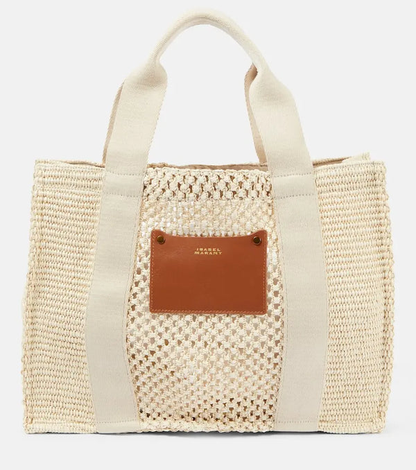 Isabel Marant Aruba Medium raffia-effect tote bag | LYBSTORE