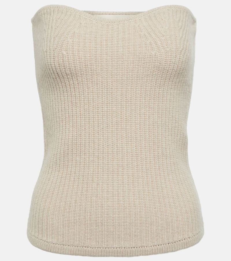 Isabel Marant Blaze wool and cashmere strapless top