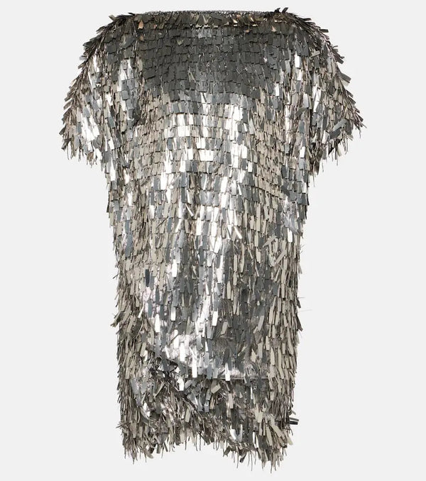 Isabel Marant Carla embellished silk-blend minidress | LYBSTORE