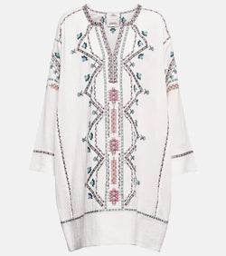 Isabel Marant Chemsi embroidered cotton minidress | LYBSTORE