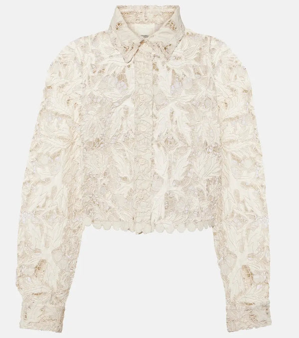 Isabel Marant Cropped cotton lace shirt | LYBSTORE