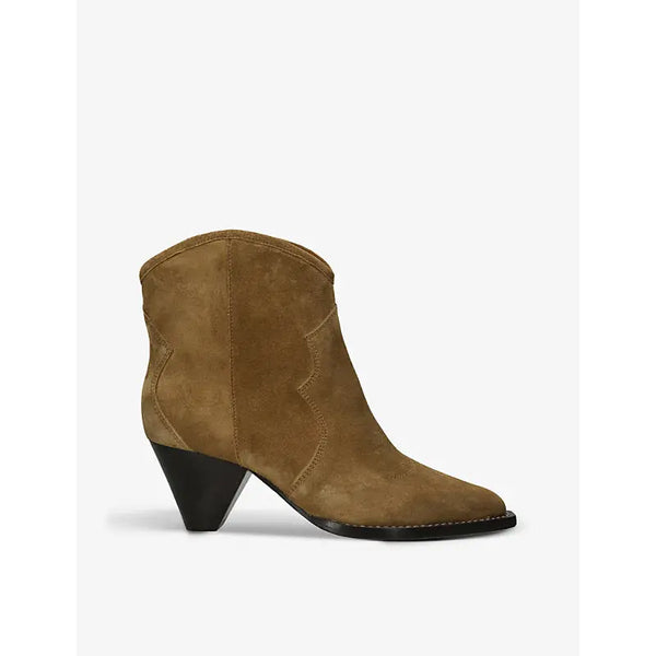 Isabel Marant Darizo embroidered suede heeled cowboy boots