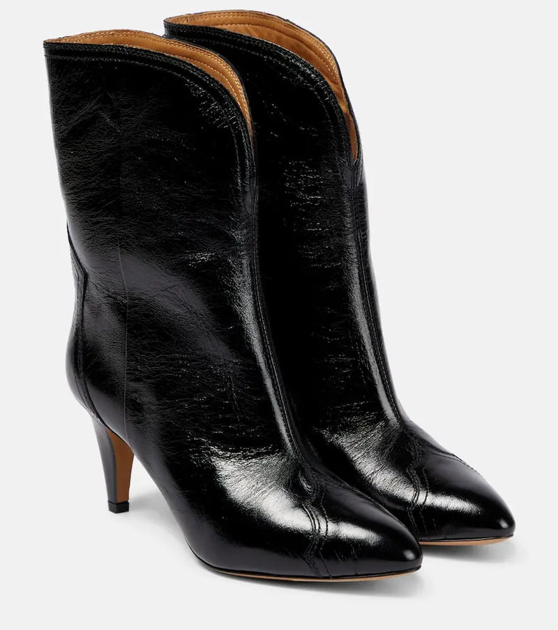 Isabel Marant Dytho crinkled leather ankle boots | LYBSTORE