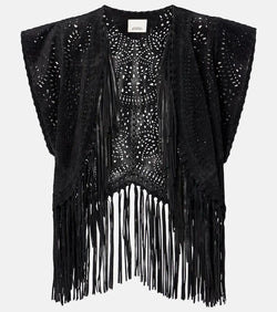 Isabel Marant Edita fringed leather vest | LYBSTORE