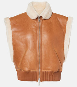 Isabel Marant Edwina shearling-trimmed leather vest