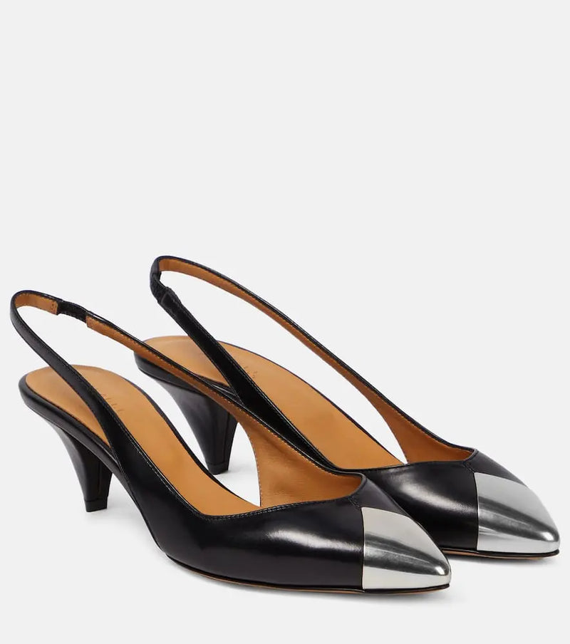 Isabel Marant Elina leather slingback pumps | LYBSTORE