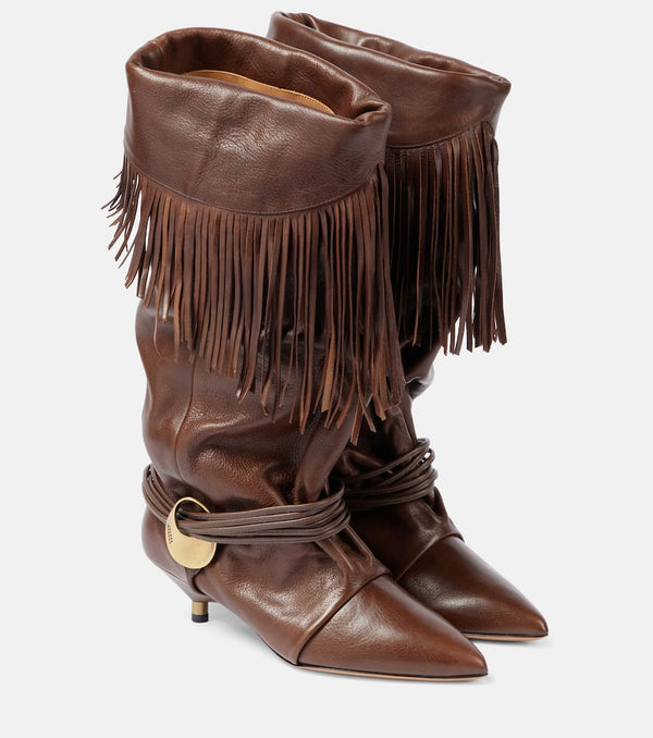 Isabel Marant Elten 45 fringed leather knee-high boots