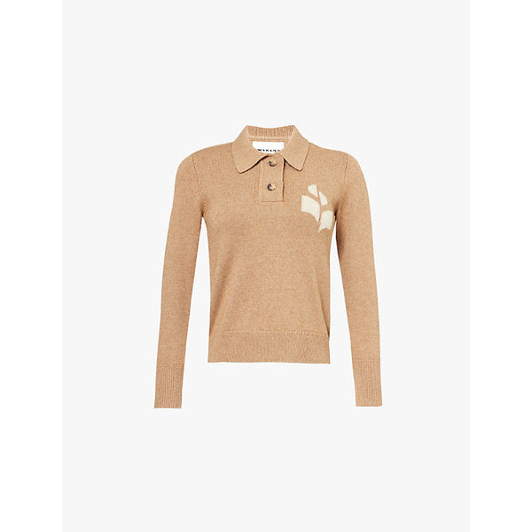 Womens Isabel Marant Etoile Nola polo-collar organic-cotton and wool jumper