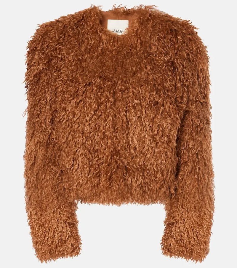 Isabel Marant Faustine cropped faux-shearling jacket