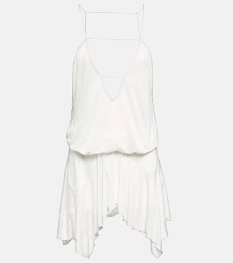 Isabel Marant Felicia asymmetric jersey minidress | LYBSTORE