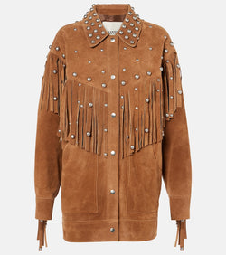 Isabel Marant Fenzy embellished fringed suede jacket