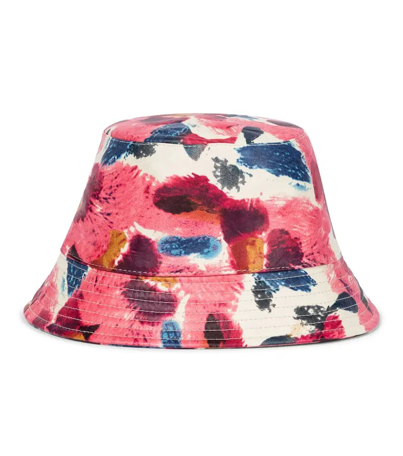 Isabel Marant Haley floral leather bucket hat | LYBSTORE