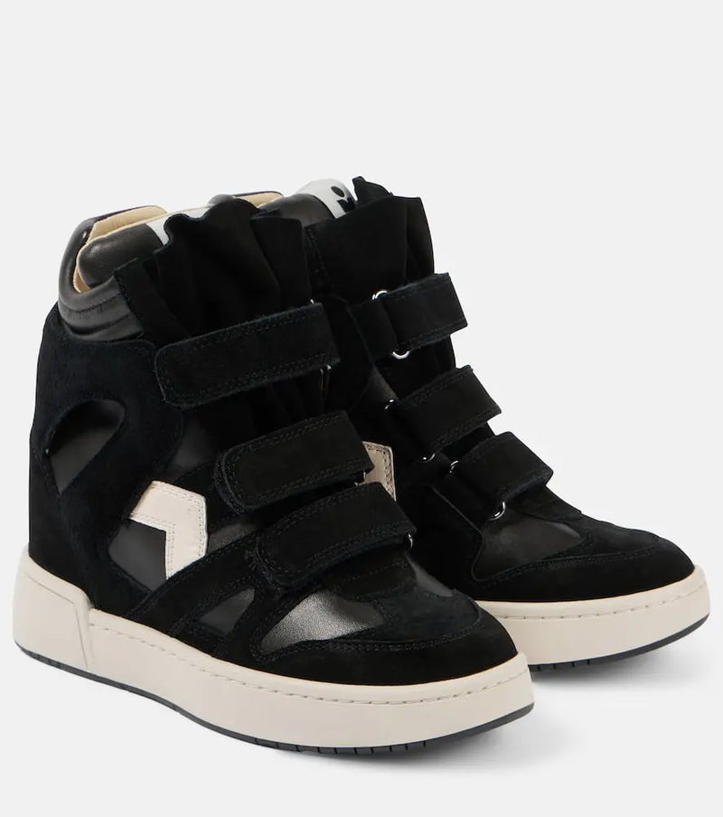 Isabel Marant IM3 suede-trimmed wedge high-top sneakers