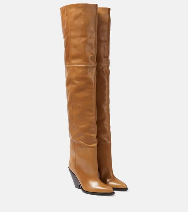 Isabel Marant Lalex leather over-the-knee boots | LYBSTORE