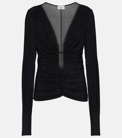 Isabel Marant Laura ruched jersey top | LYBSTORE