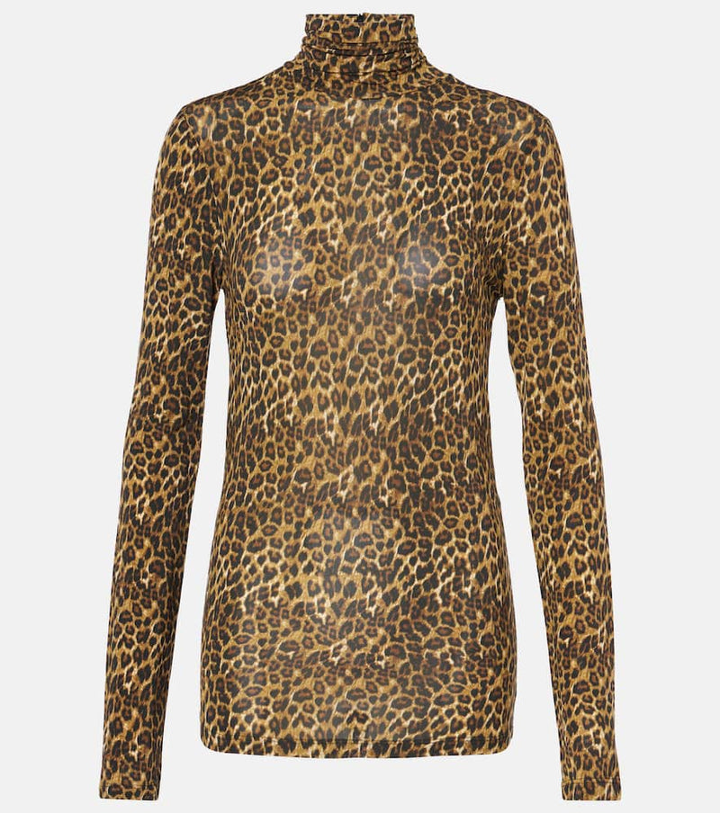 Isabel Marant Leopard-print jersey turtleneck top