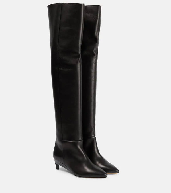 Isabel Marant Lisali leather over-the-knee boots | LYBSTORE