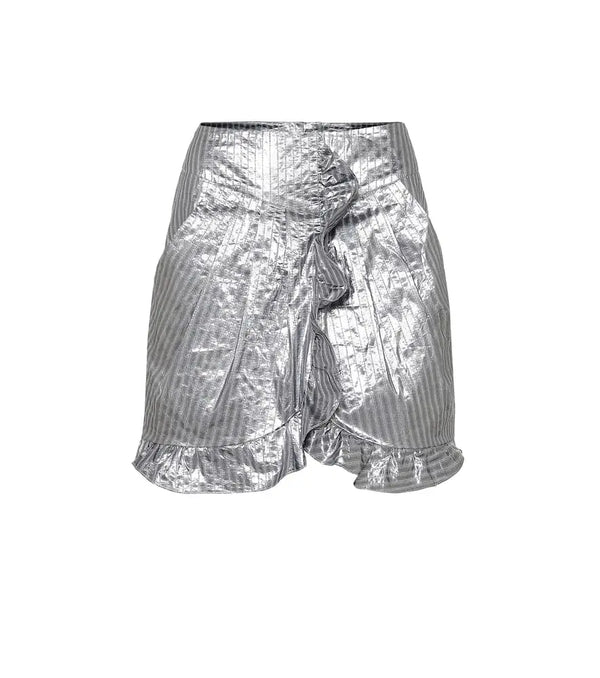 Isabel Marant Mucius striped metallic miniskirt | LYBSTORE