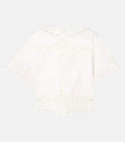 Isabel Marant Parissa embroidered cotton crop top