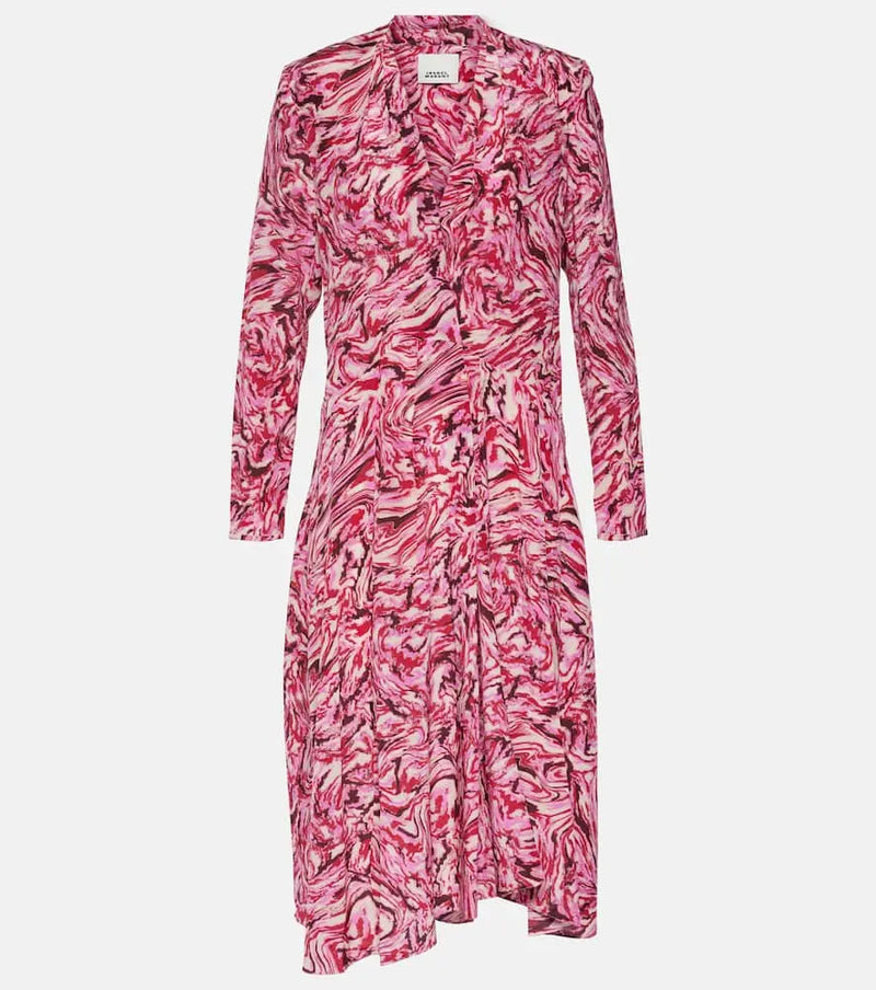 Isabel Marant Patel printed silk midi dress | LYBSTORE