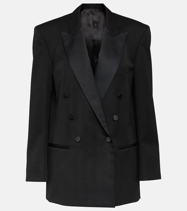 Isabel Marant Peagan satin-trimmed wool tuxedo jacket | LYBSTORE