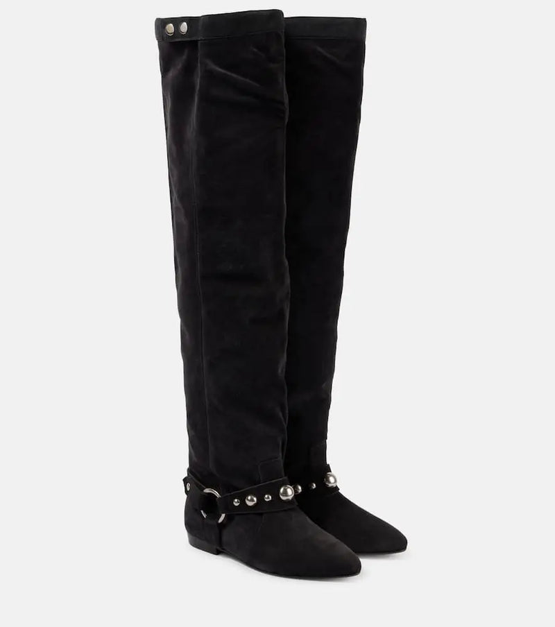 Isabel Marant Selize suede knee-high boots | LYBSTORE