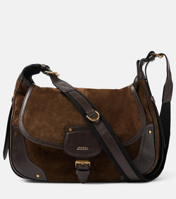 Isabel Marant Sierra leather-trimmed suede shoulder bag