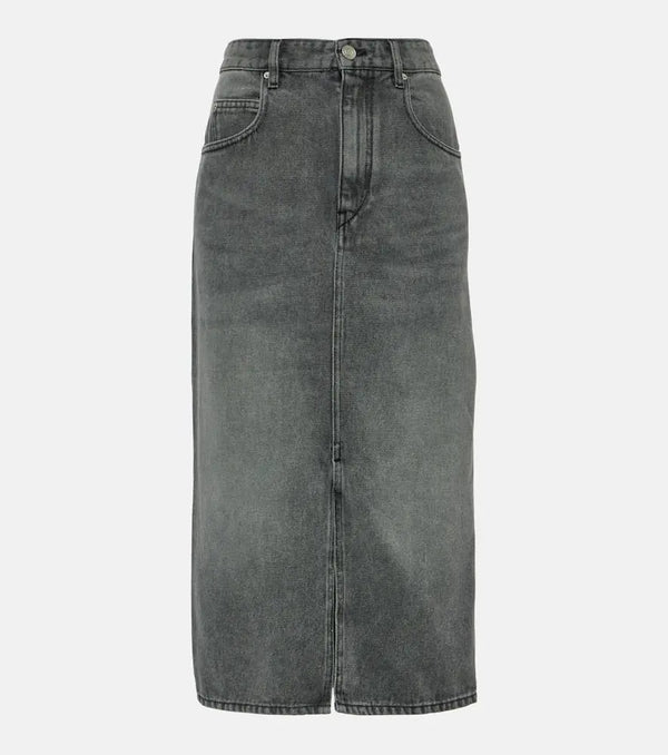 Isabel Marant Tilauria denim midi skirt | LYBSTORE