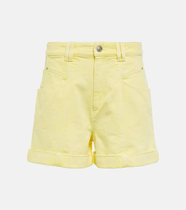 Isabel Marant Vetanio high-rise denim shorts | LYBSTORE