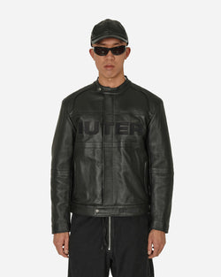 Iuter Logo Leather Jacket Black