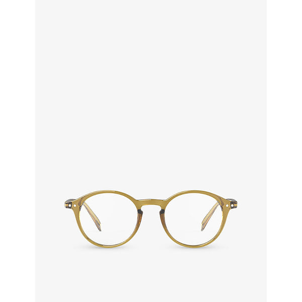 Mens Izipizi #D round-framed golden green reading glasses