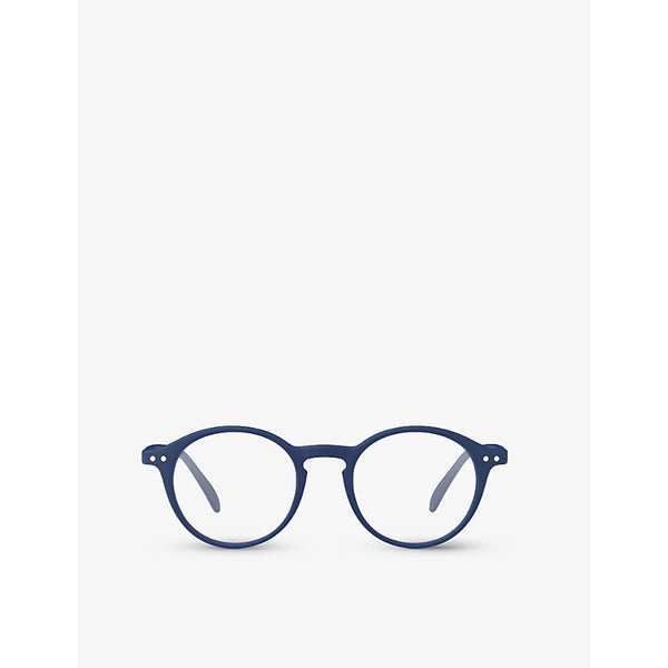 Womens Izipizi #D round-framed navy reading glasses