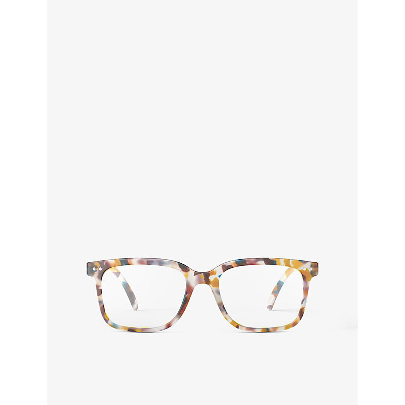 Izipizi #L square-framed blue tortoise reading glasses | LYBSTORE