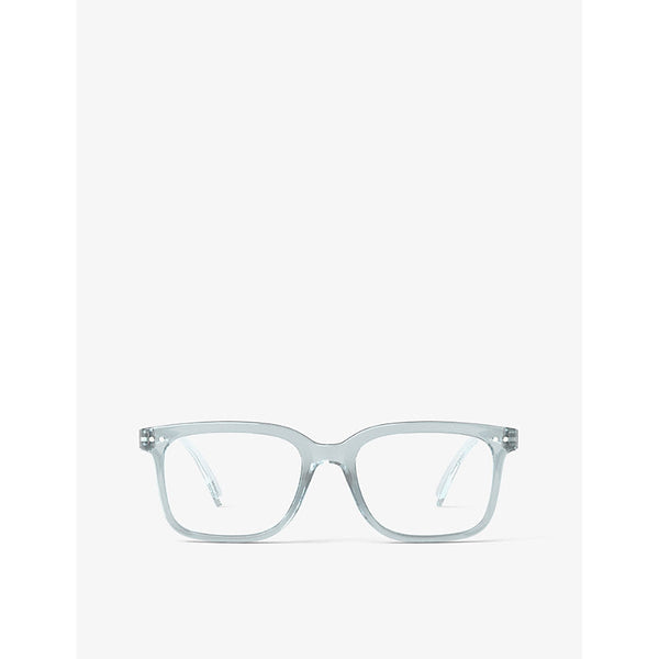 Mens Izipizi #L square-framed frozen blue reading glasses