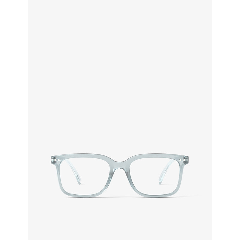 Mens Izipizi #L square-framed frozen blue reading glasses