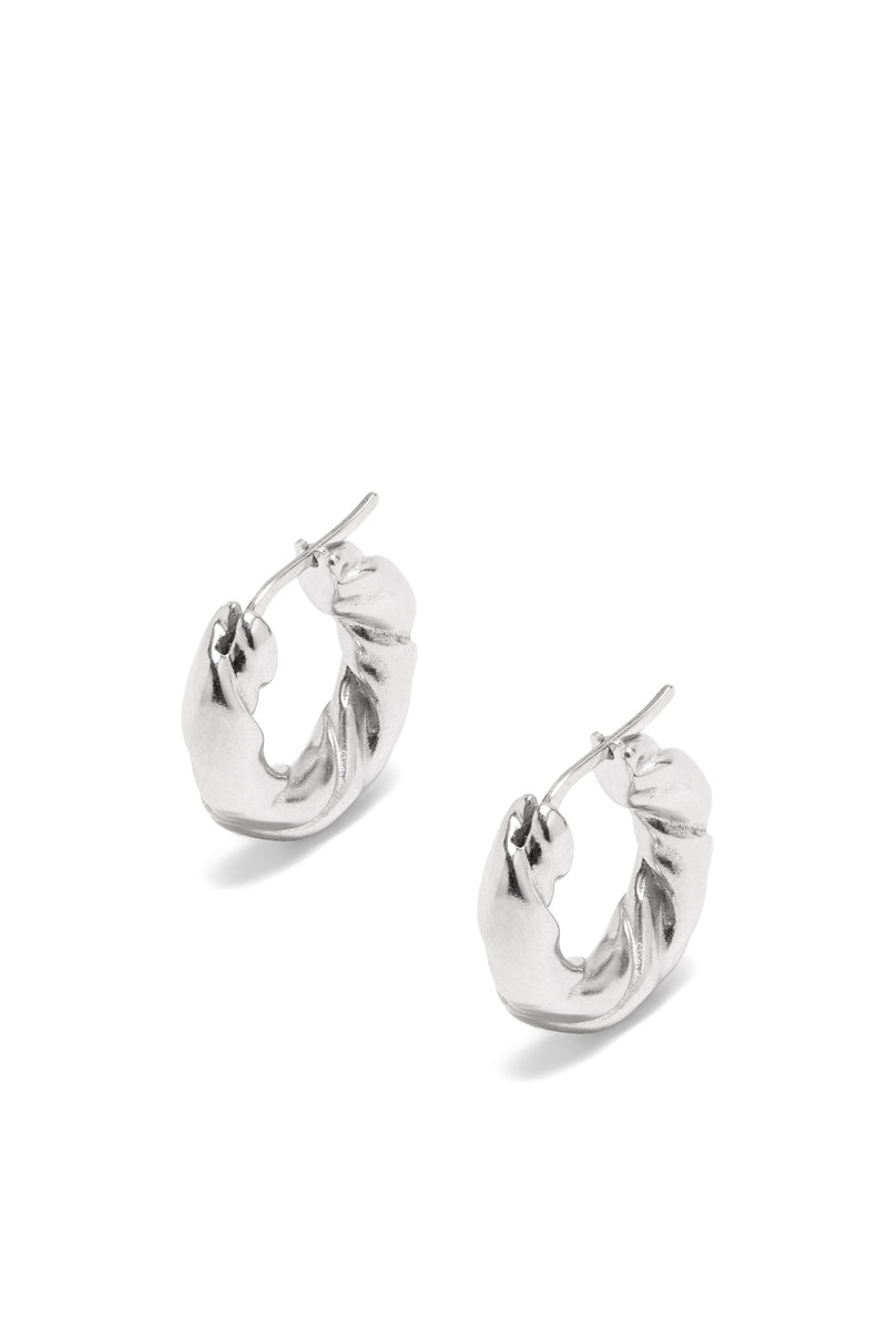 Nappa twist earrings in sterling silver