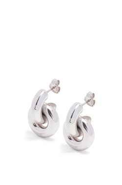 Donut link earrings in sterling silver