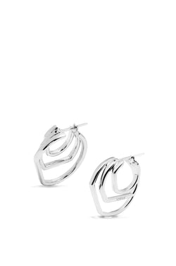 Stacked hoop earrings in sterling silver