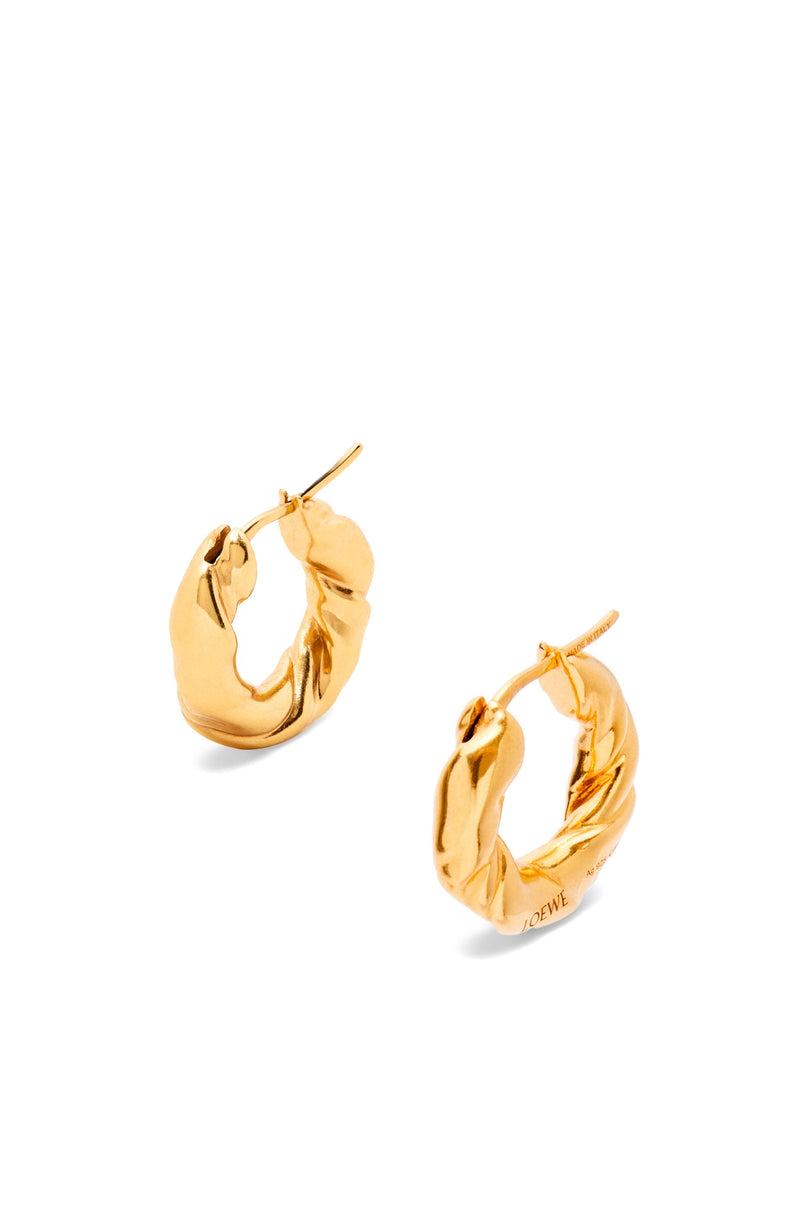 Nappa twist loop earrings in sterling silver