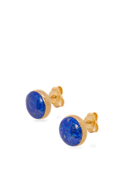 Anagram Pebble stud earrings in sterling silver and lapis lazuli