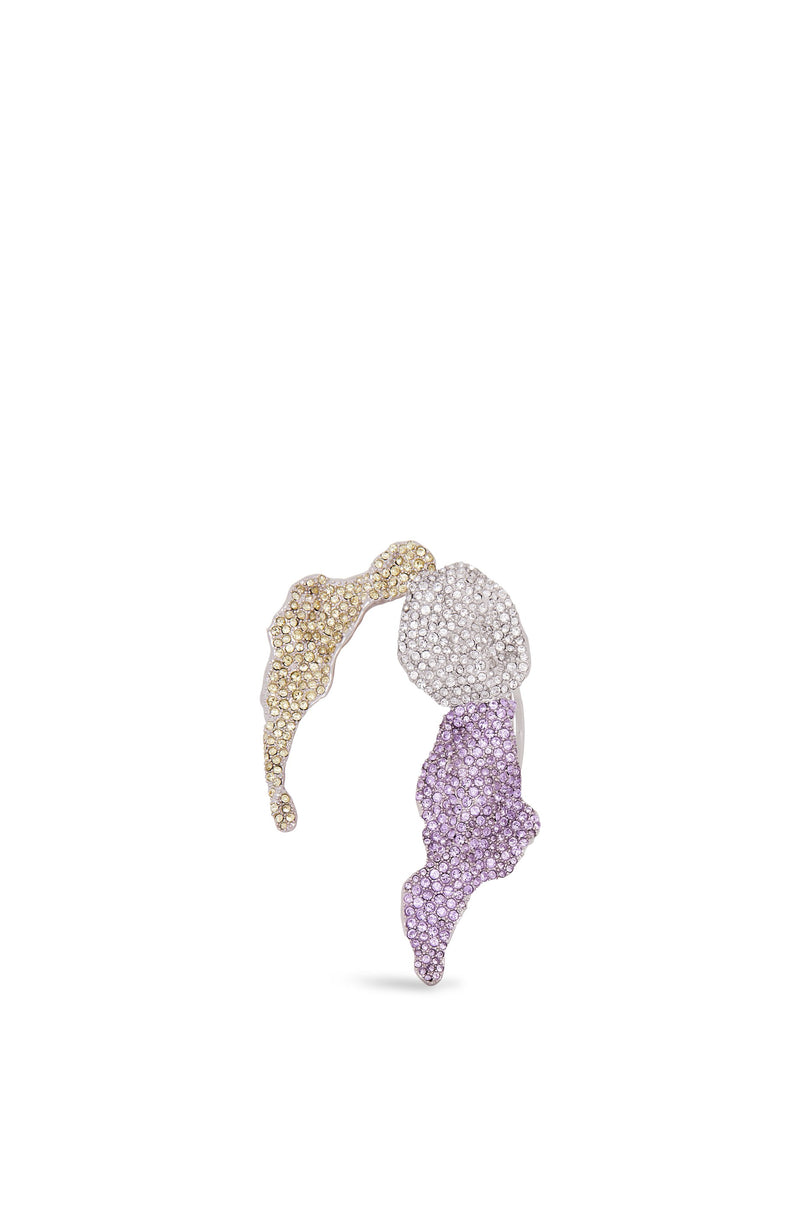 Glitter Fragment ear cuff in sterling silver and crystals