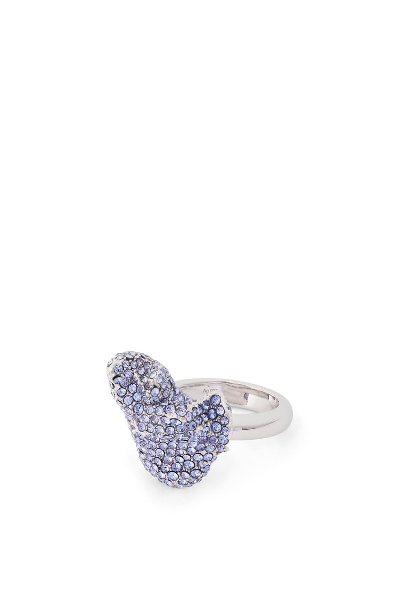 Glitter Fragment ring in sterling silver and crystals