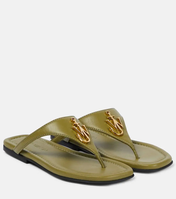 JW Anderson Anchor leather thong sandals | LYBSTORE