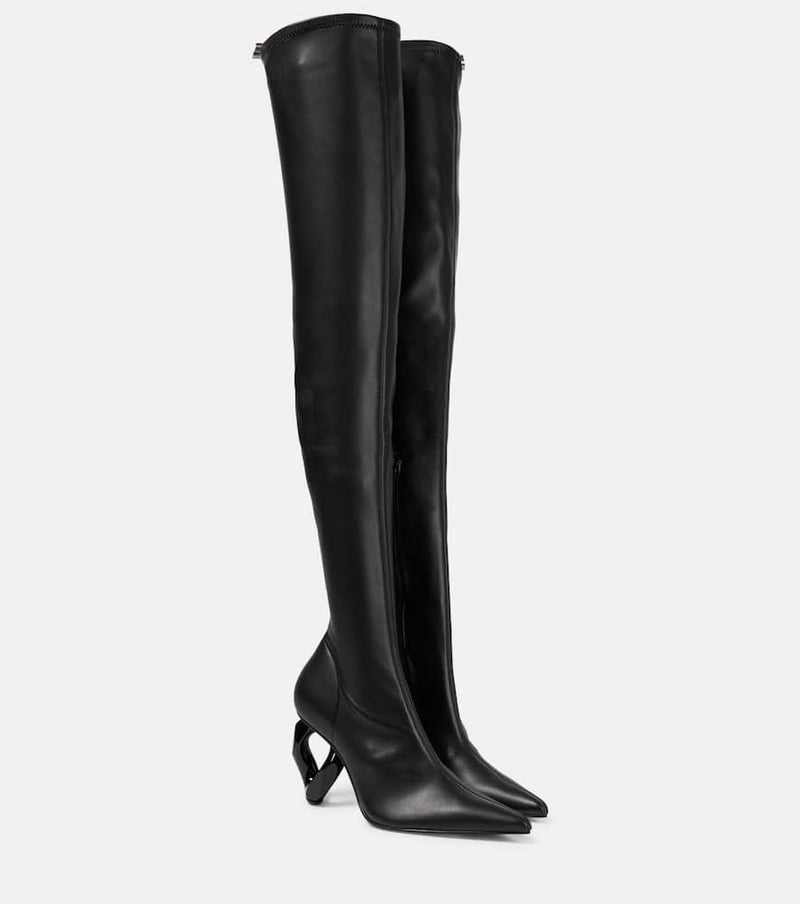 JW Anderson Chain over-the-knee leather boots